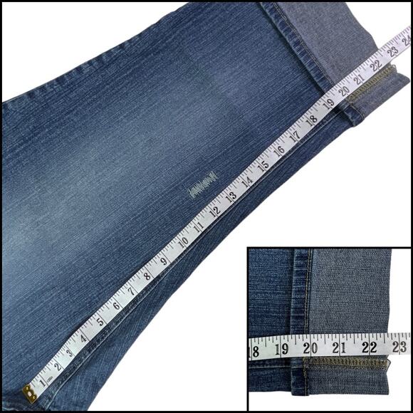 SWAK Dressy High Waisted Denim Capri Roll Cuff Mom Blue Jeans Plus Size 22W - Picture 12 of 13